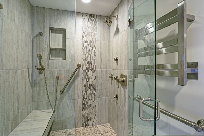 Walk-in Shower Featuring Large Format Tiles